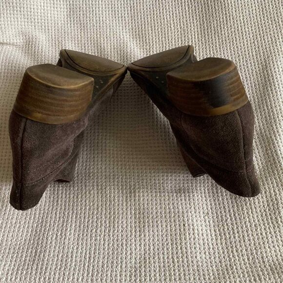 Lucky Brand Distressed Western Ankle Boot Brown Suede Womens 6 Chunky Heel - Picture 7 of 14